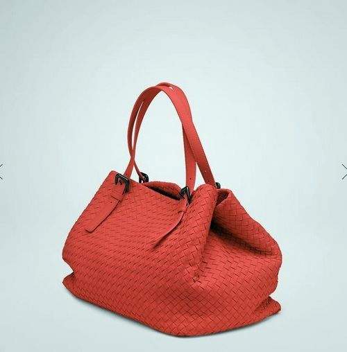 Bottega Veneta Lambskin Tote Bag 1026 red orange